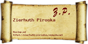 Zierhuth Piroska névjegykártya